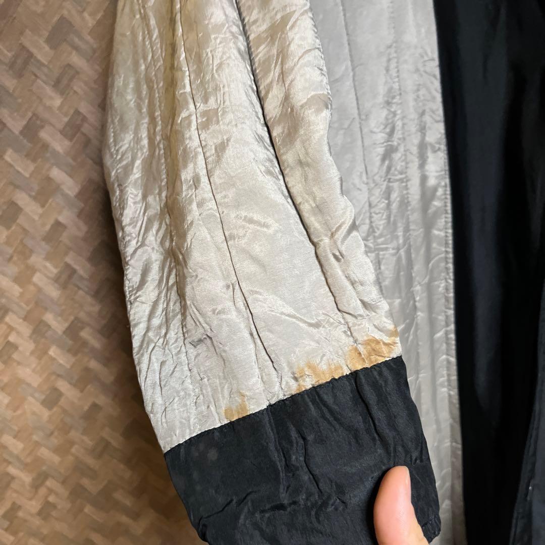 90s ヴィンテージ ナイロン中綿 ロングコート 黒