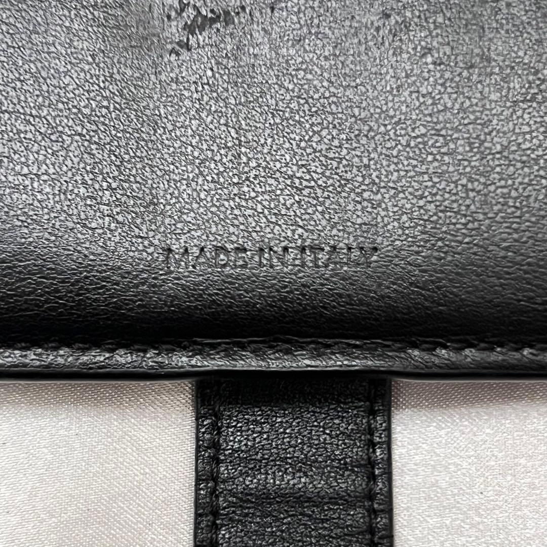◇美品◇セリーヌ　ストラップウォレット　二つ折り財布　ブラック　レザー