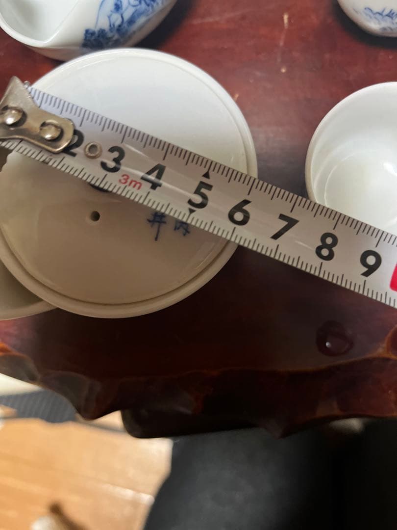 煎茶道具　煎茶器セット　染め付け　東海道五十三次