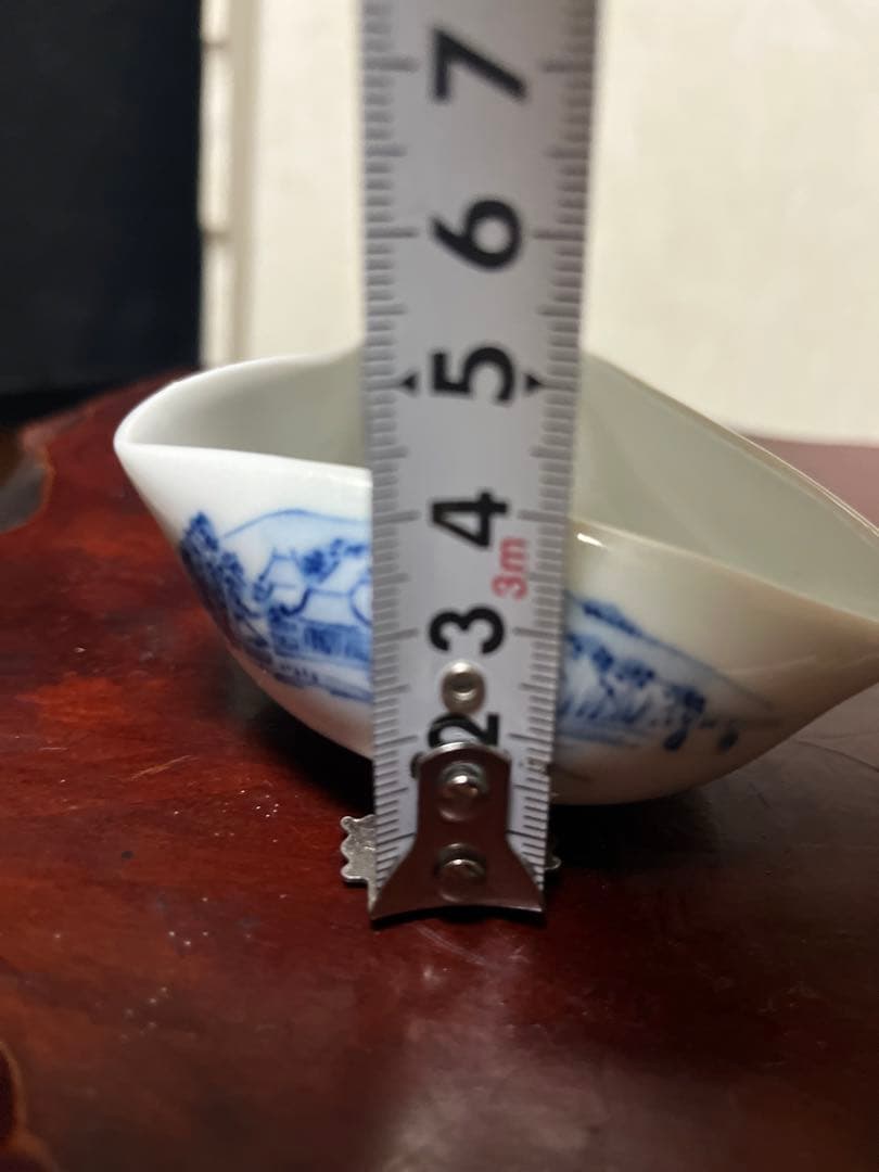 煎茶道具　煎茶器セット　染め付け　東海道五十三次