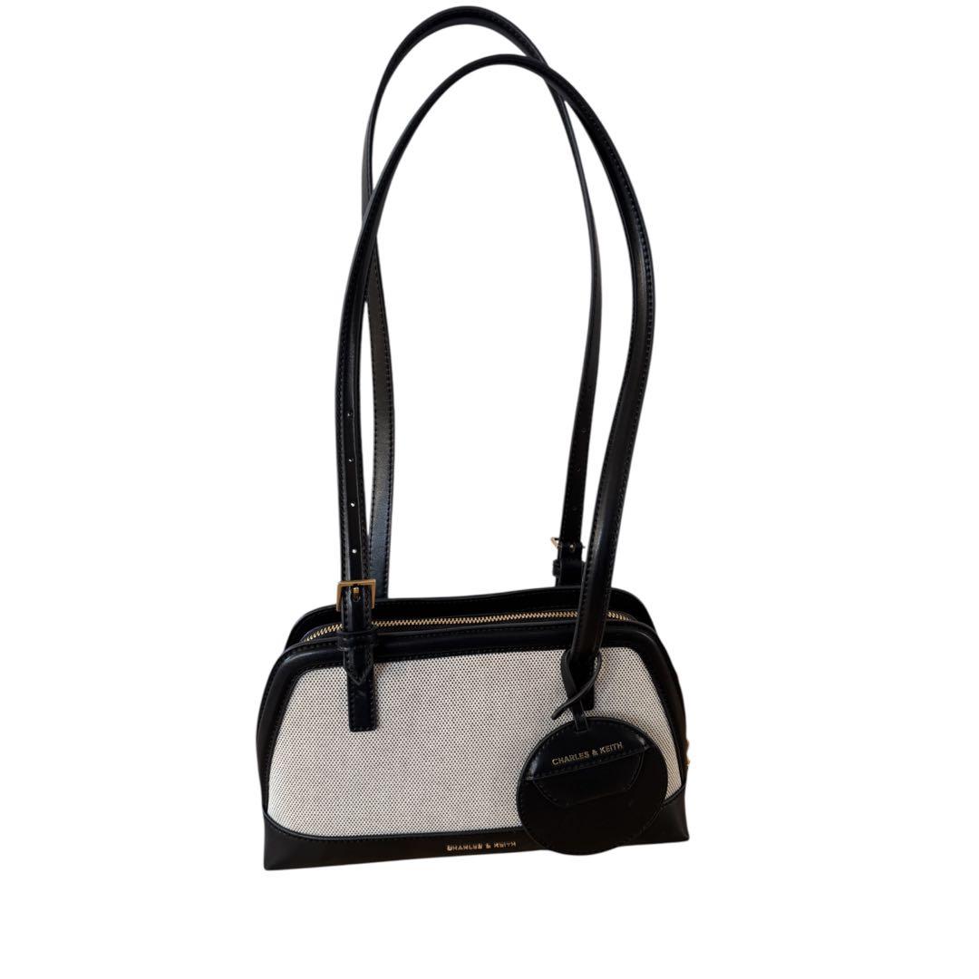 CHARLES & KEITH ハンドバッグ グレー/ブラック