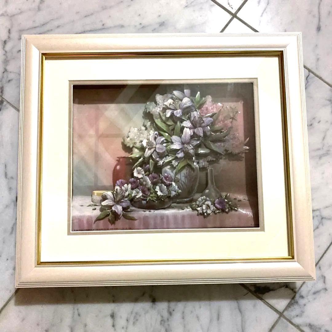 シンセリティ　シャドウボックス　百合の花　オシャレ　インテリア　アンティーク