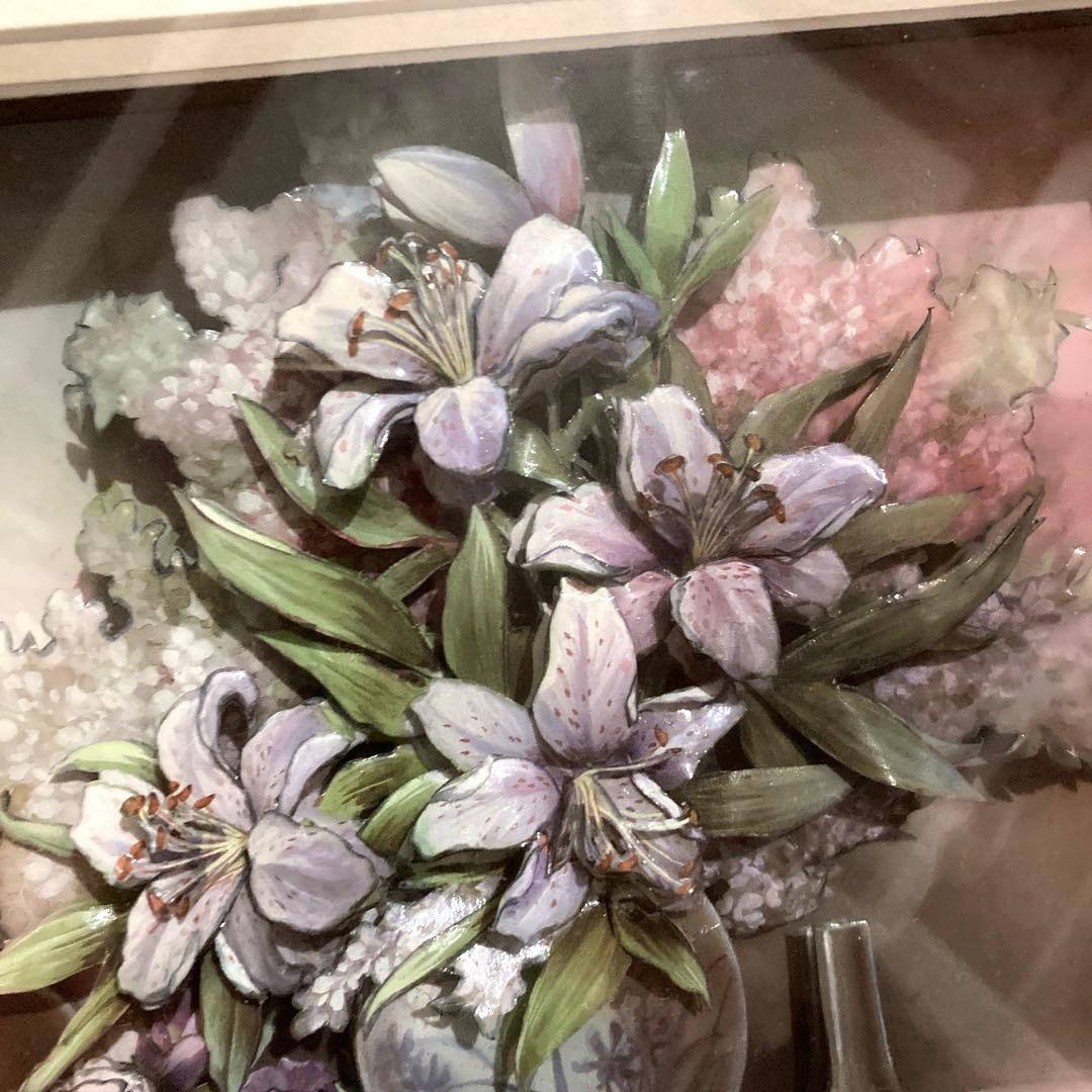 シンセリティ　シャドウボックス　百合の花　オシャレ　インテリア　アンティーク