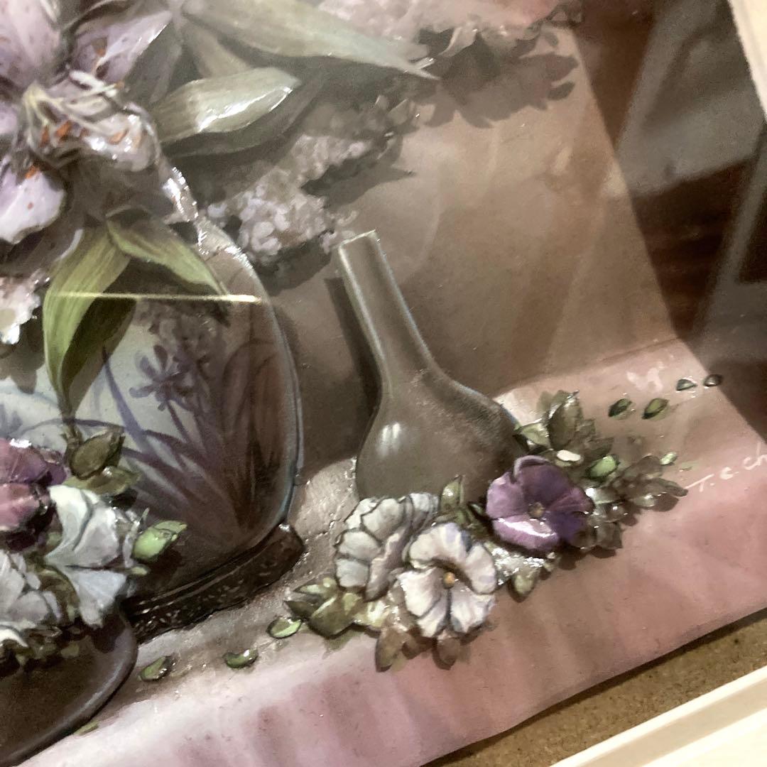 シンセリティ　シャドウボックス　百合の花　オシャレ　インテリア　アンティーク