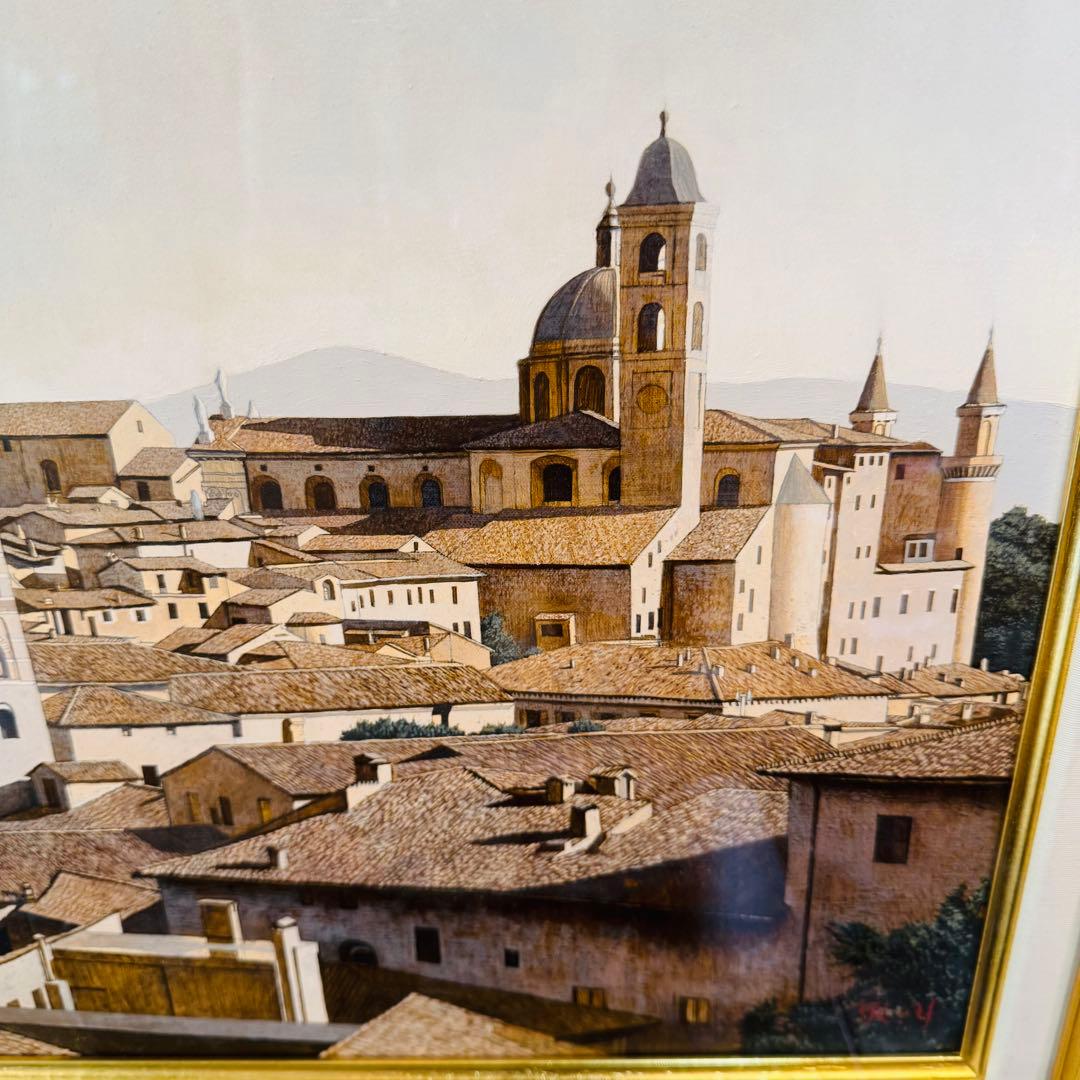 M10号　山本桂右「ウルビーノ」　作家直筆サイン　アート　限定　油絵