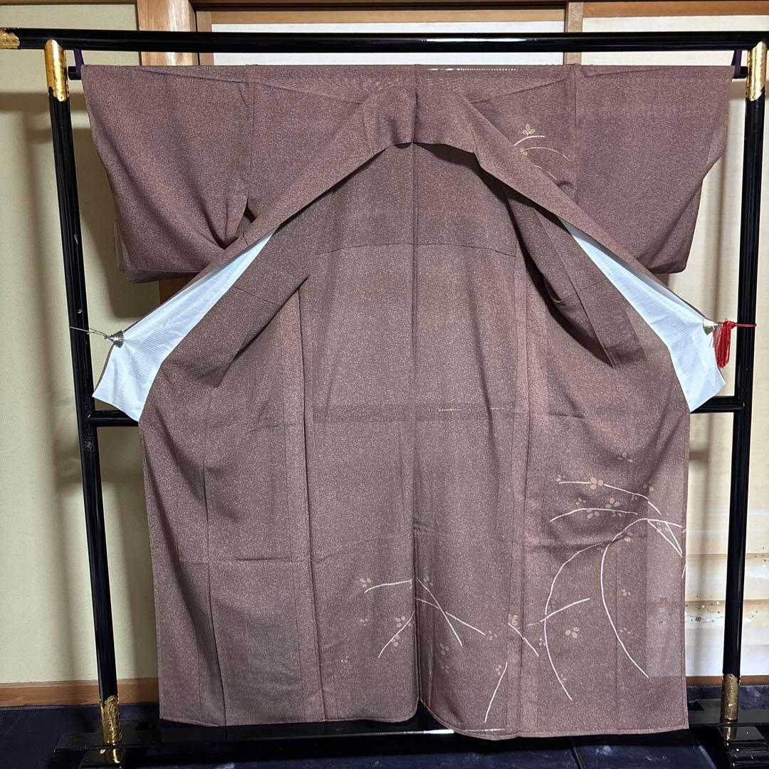 未使用近い 美品 正絹 絽 訪問着　フルセット ４点 たたき染め 裄70