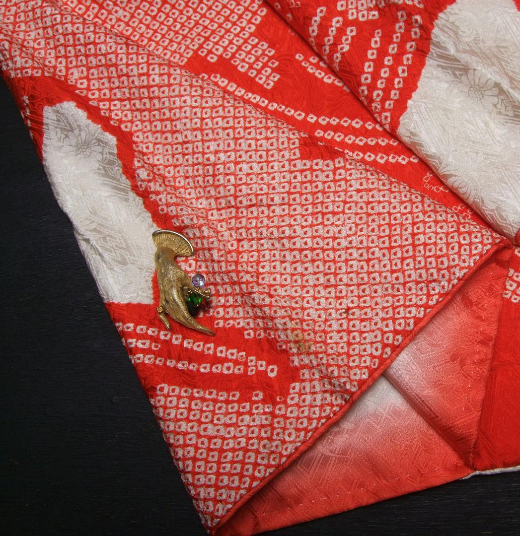 総絞り染め ビンテージ振袖フルセット 金駒刺繍 L8 成人式