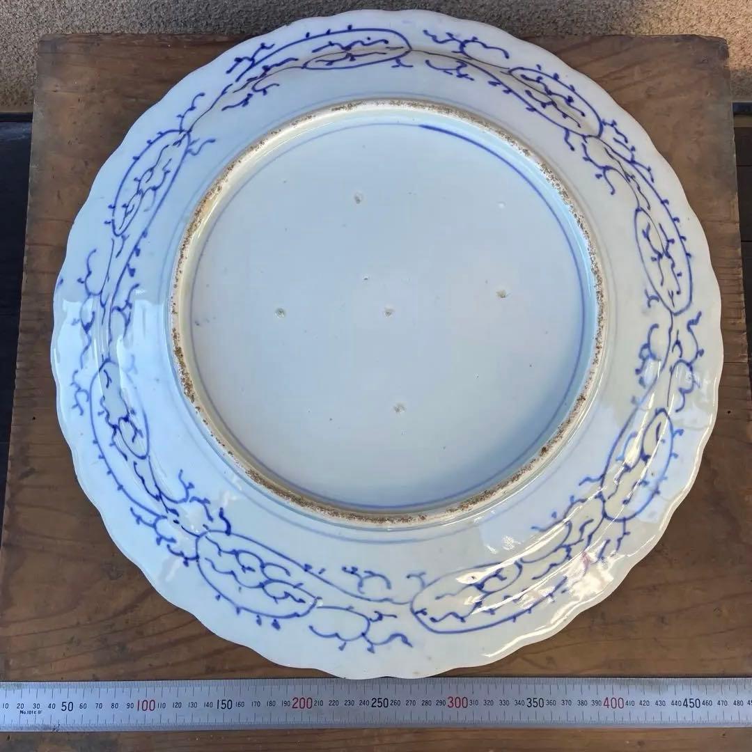 古伊万里 染付 輪花 大皿 骨董品