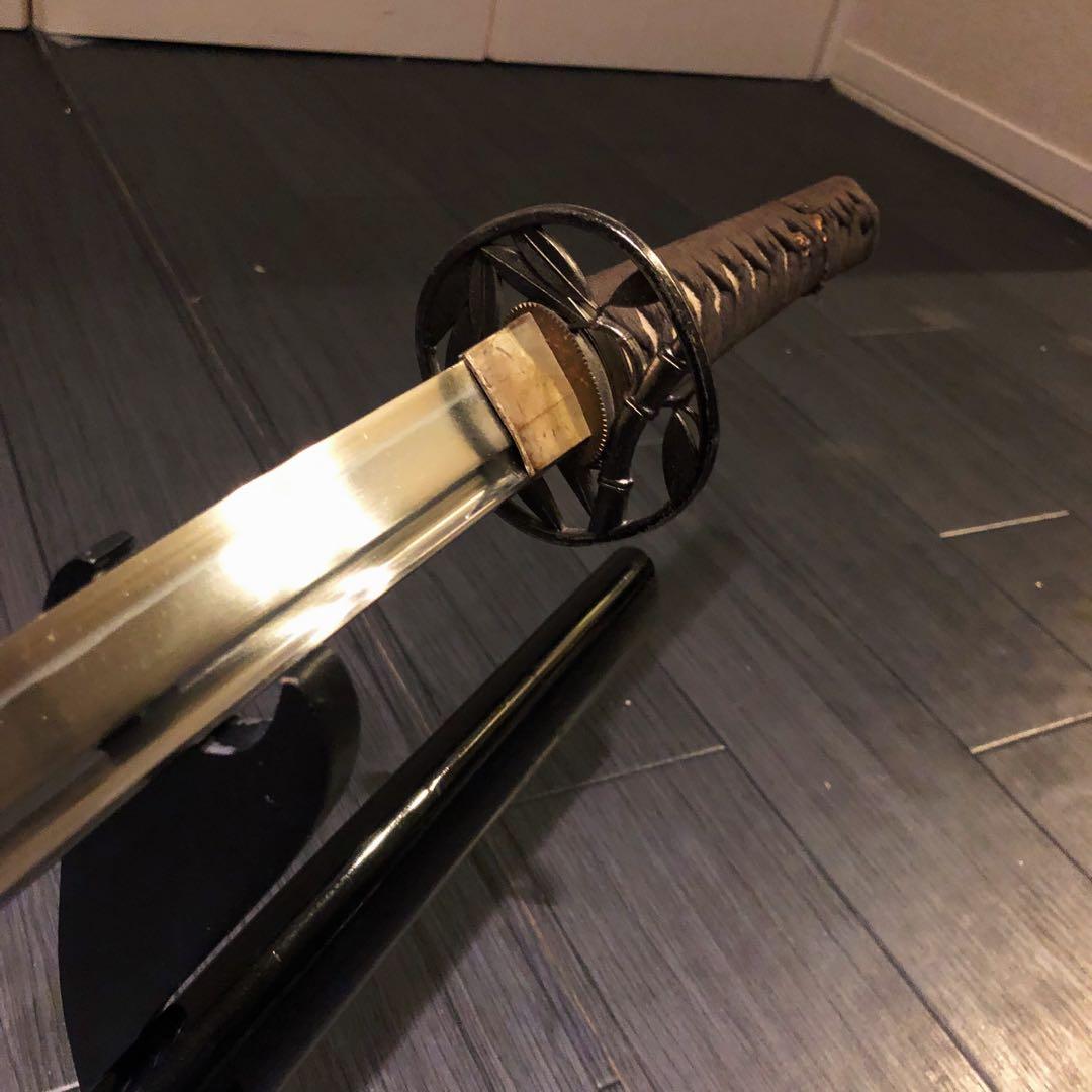 高級模造刀　樋有刀身 渋緑拵え　居合刀　太刀　本格模造刀