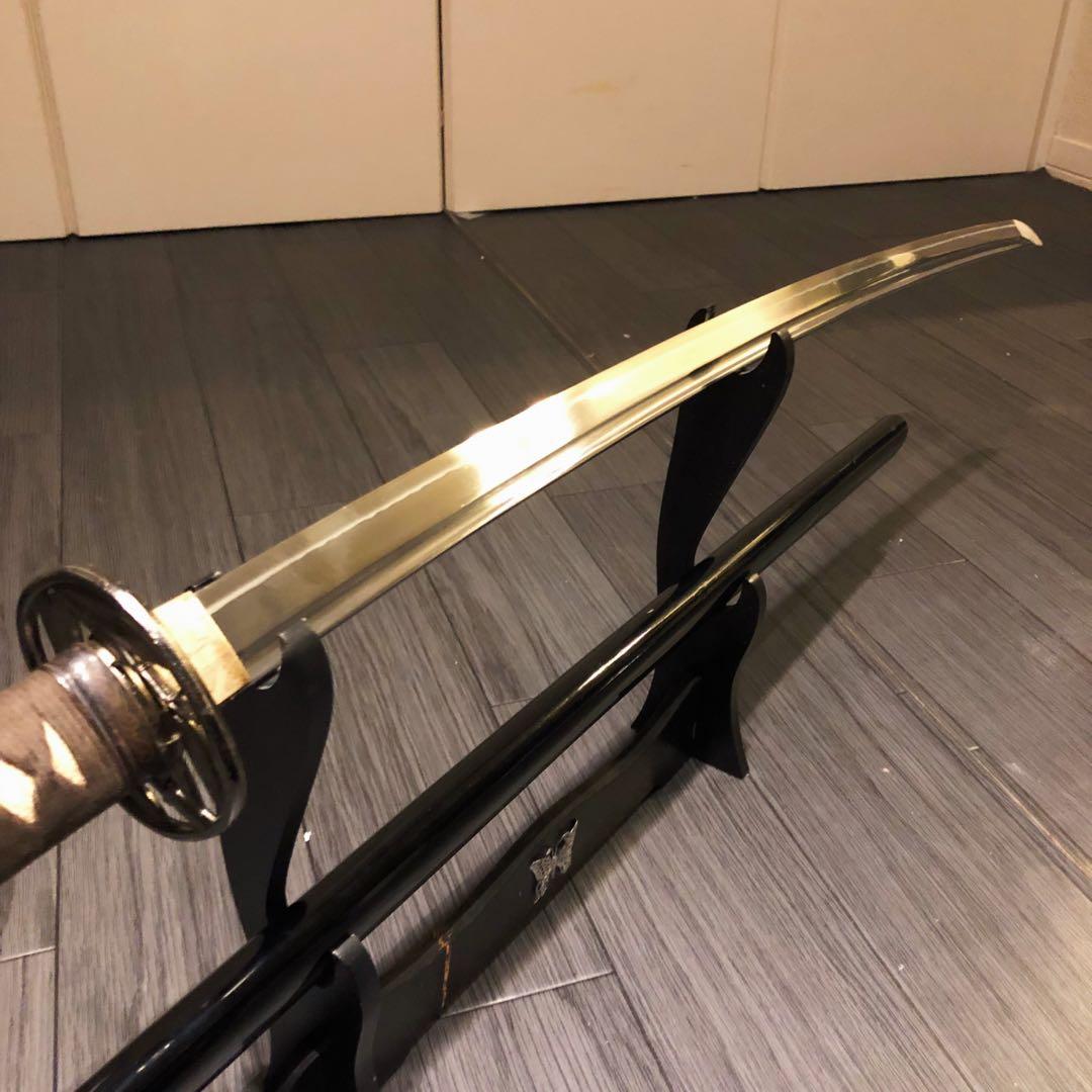 高級模造刀　樋有刀身 渋緑拵え　居合刀　太刀　本格模造刀