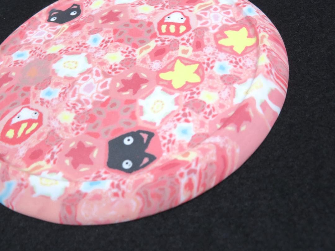 小林佐和子　練込小皿　だるまと猫　現代アート　アンティーク