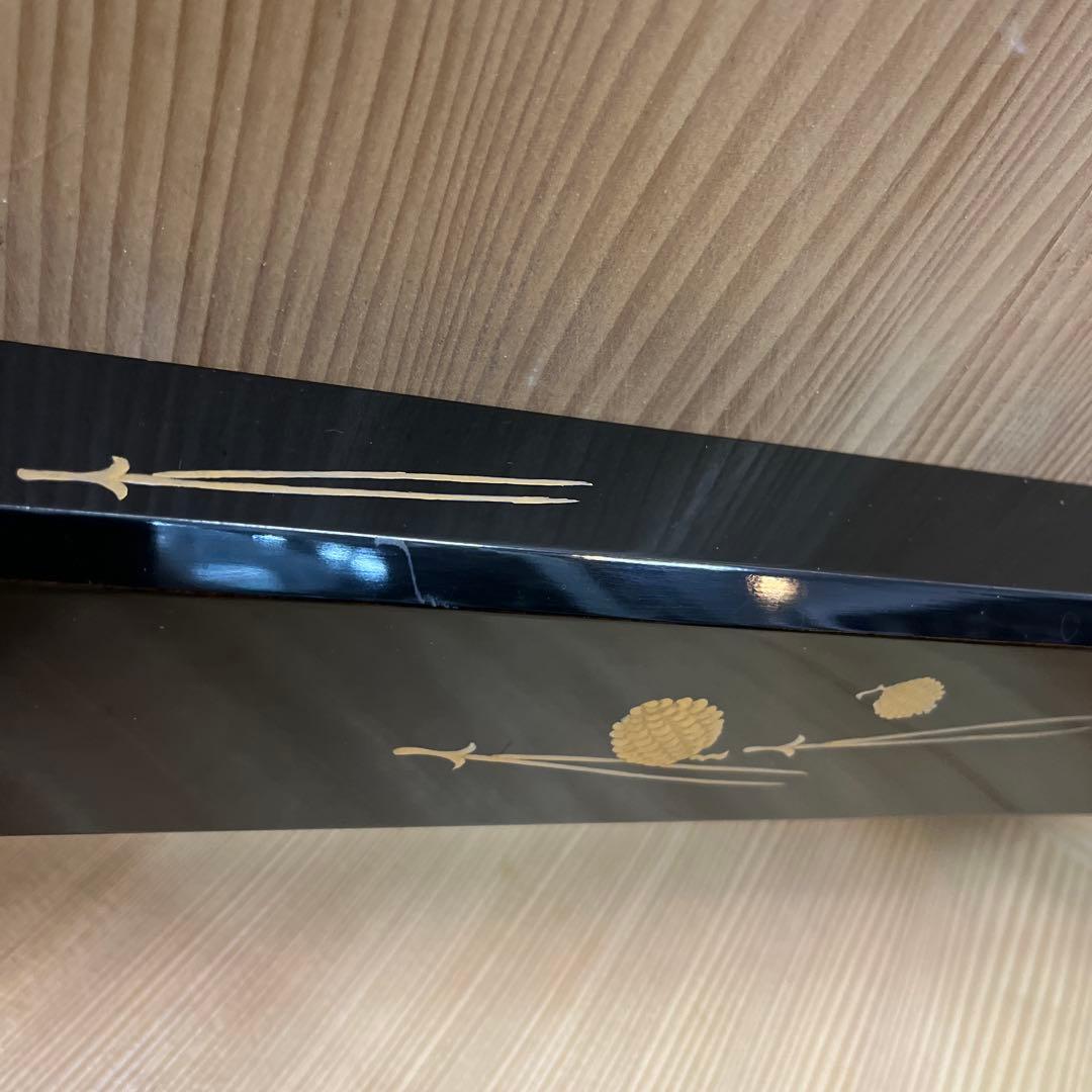 茶道具　炉縁　松葉蒔絵