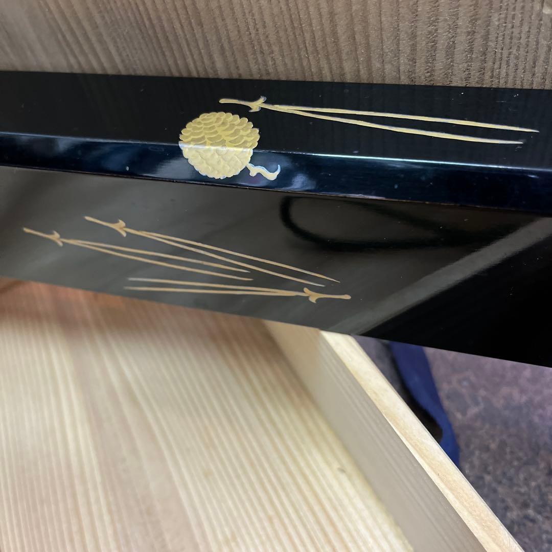 茶道具　炉縁　松葉蒔絵