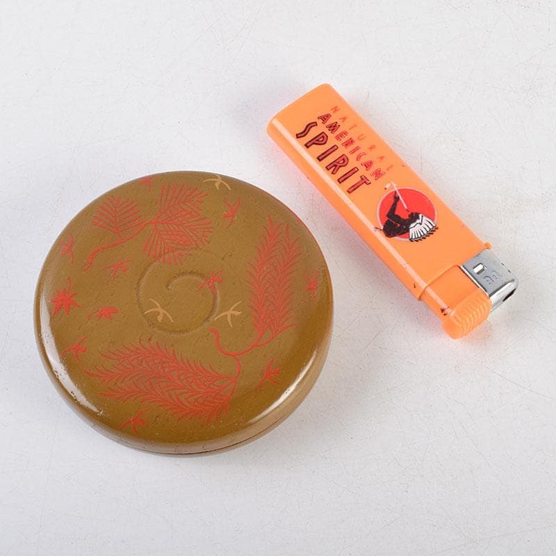 漆塗　嵩山堂製　携帯　書道具　肉池　朱肉入　印材入　小物付　共箱　C　R9173