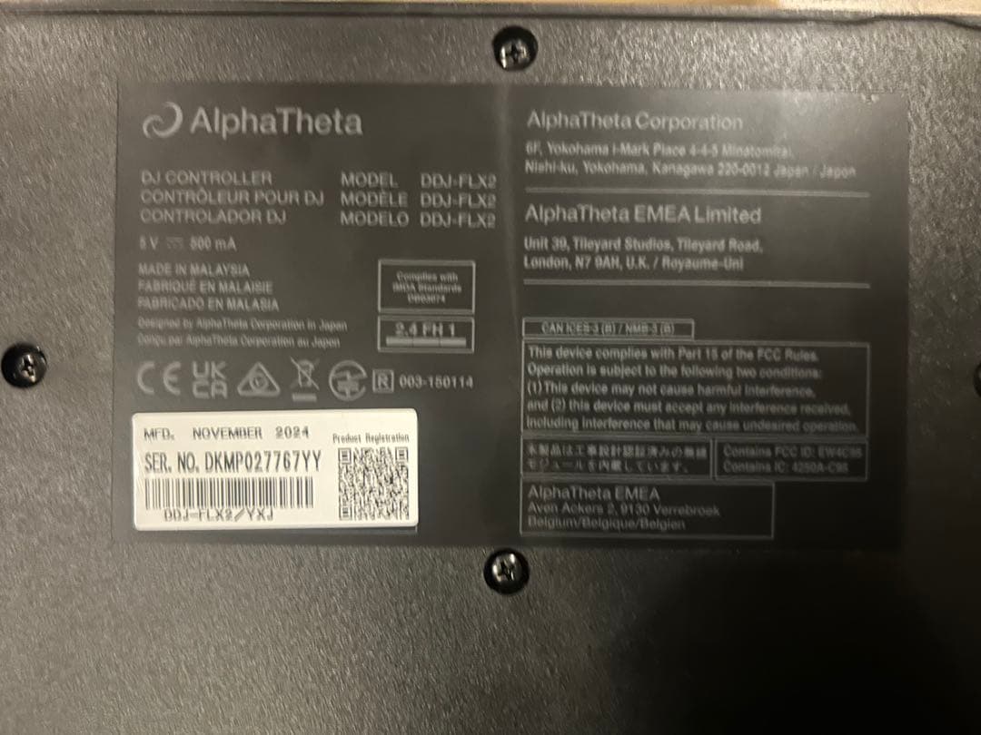 AlphaTheta(pioneer) DDJ-FLX2 DJコントローラー