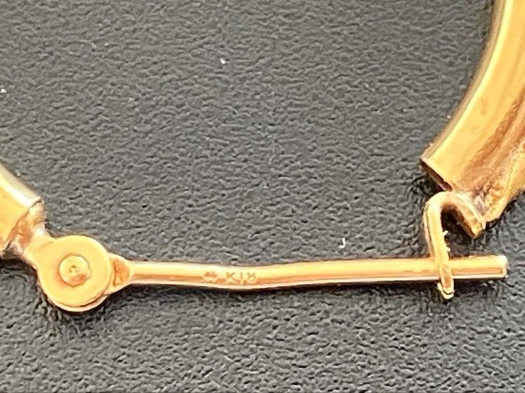 ツイストデザイン【K18】フープピアス