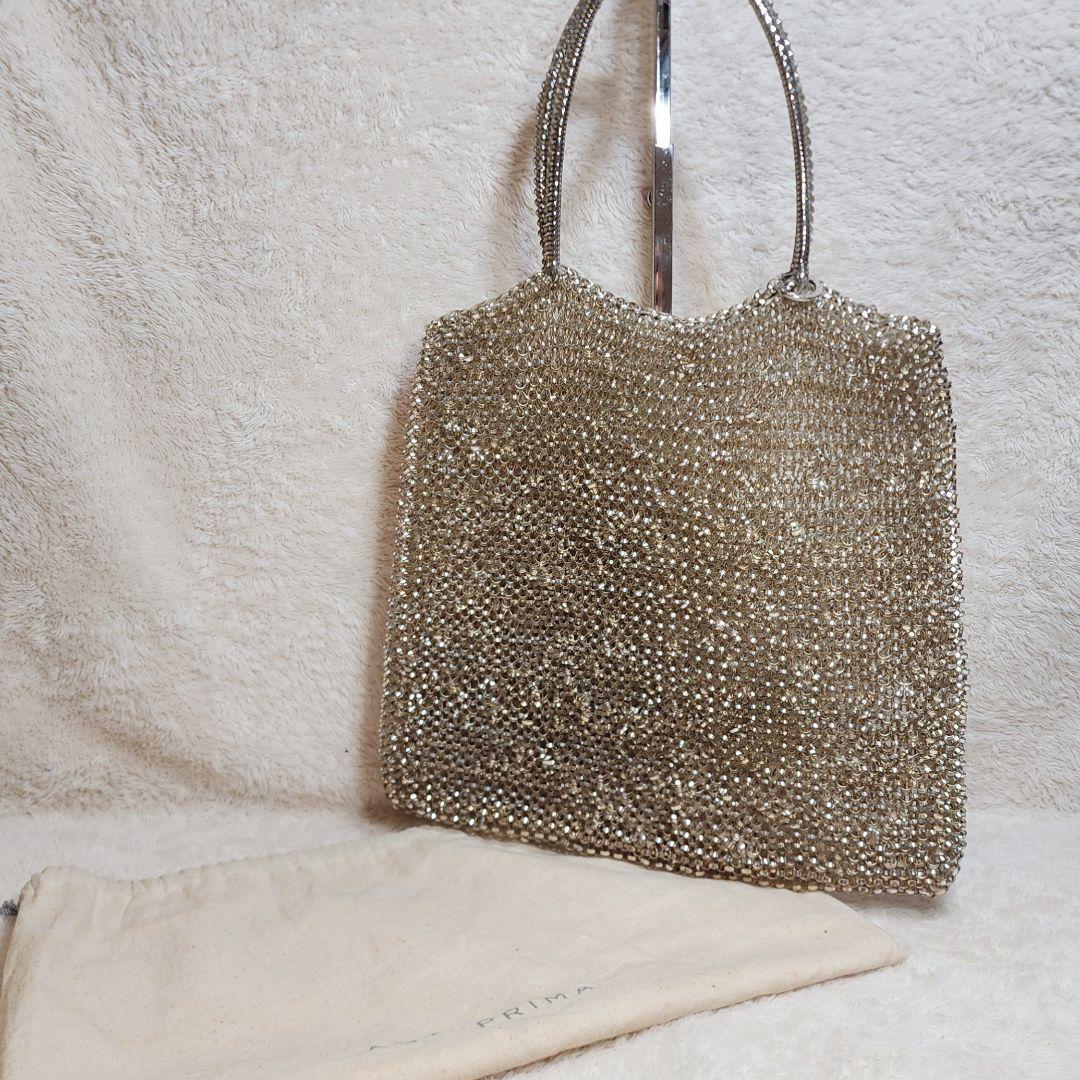 アンテプリマ ゴールド ワイヤーバッグ ラインストーン パーティー 保存袋有