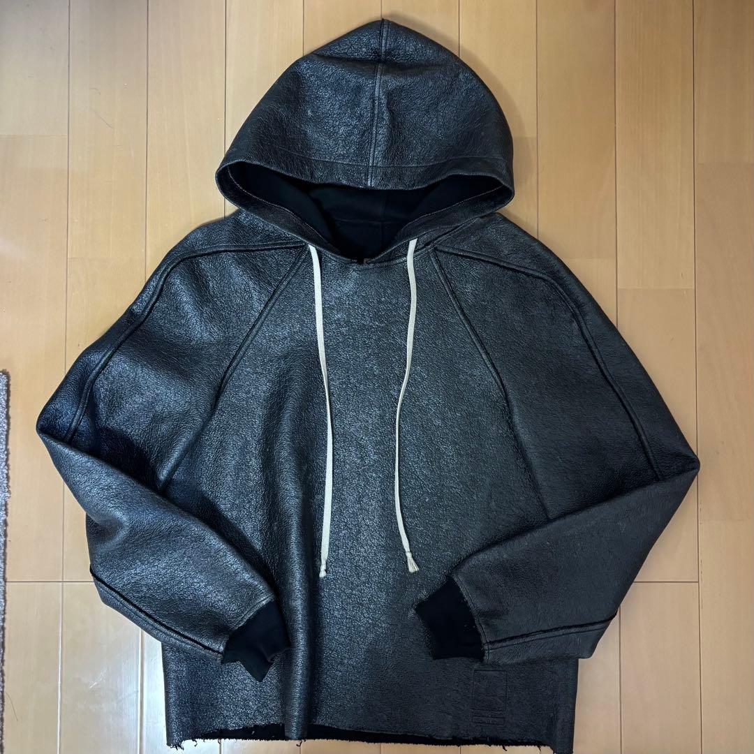 【Rick Owens】2019AW フェイクレザー加工 フーディー パーカー