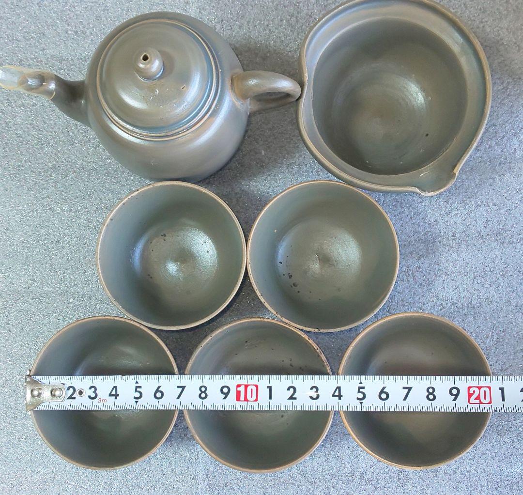 備前焼 青備前 茶器揃 七点一式 煎茶道具5客