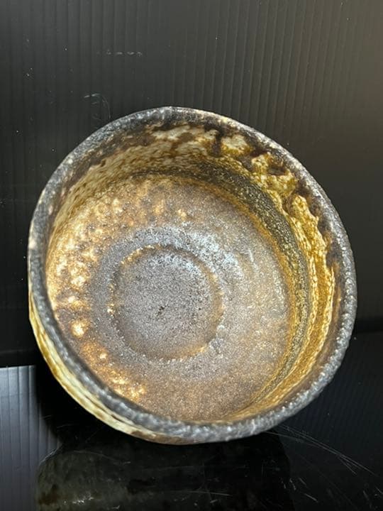 最高秀逸作 信楽焼 名人 神崎紫峰 作 信楽幻窯 穴窯自然釉 茶碗 茶道具