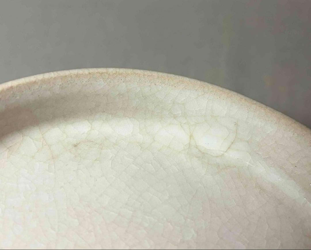 中国 三つ足丸盤(白系)　f2260120