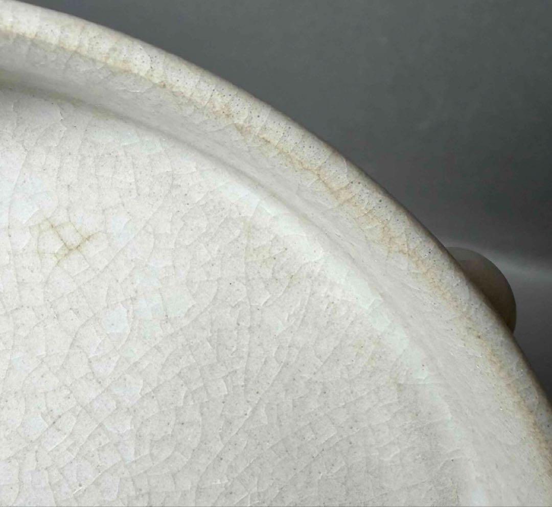 中国 三つ足丸盤(白系)　f2260120