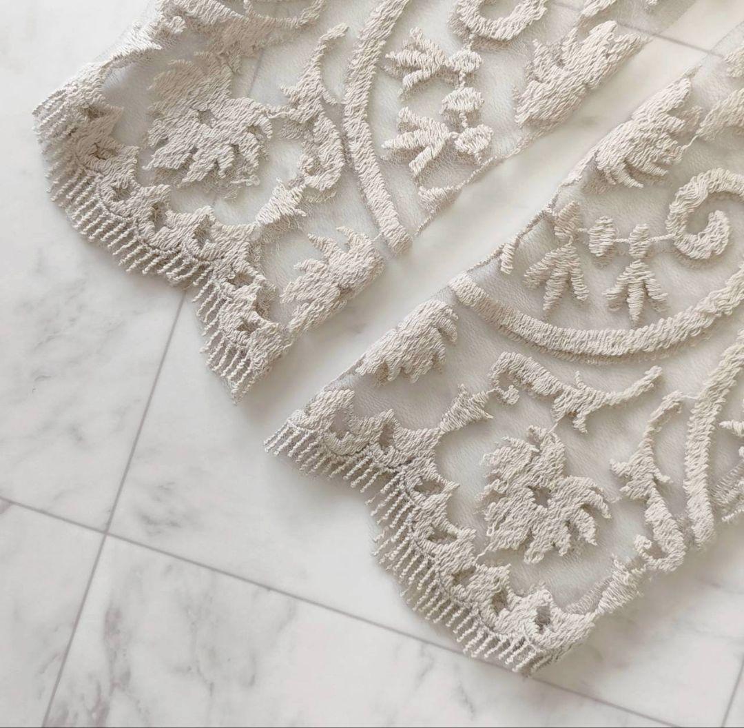 TADASHI SHOJI 総レース ティアード マキシ丈 ロング ドレス