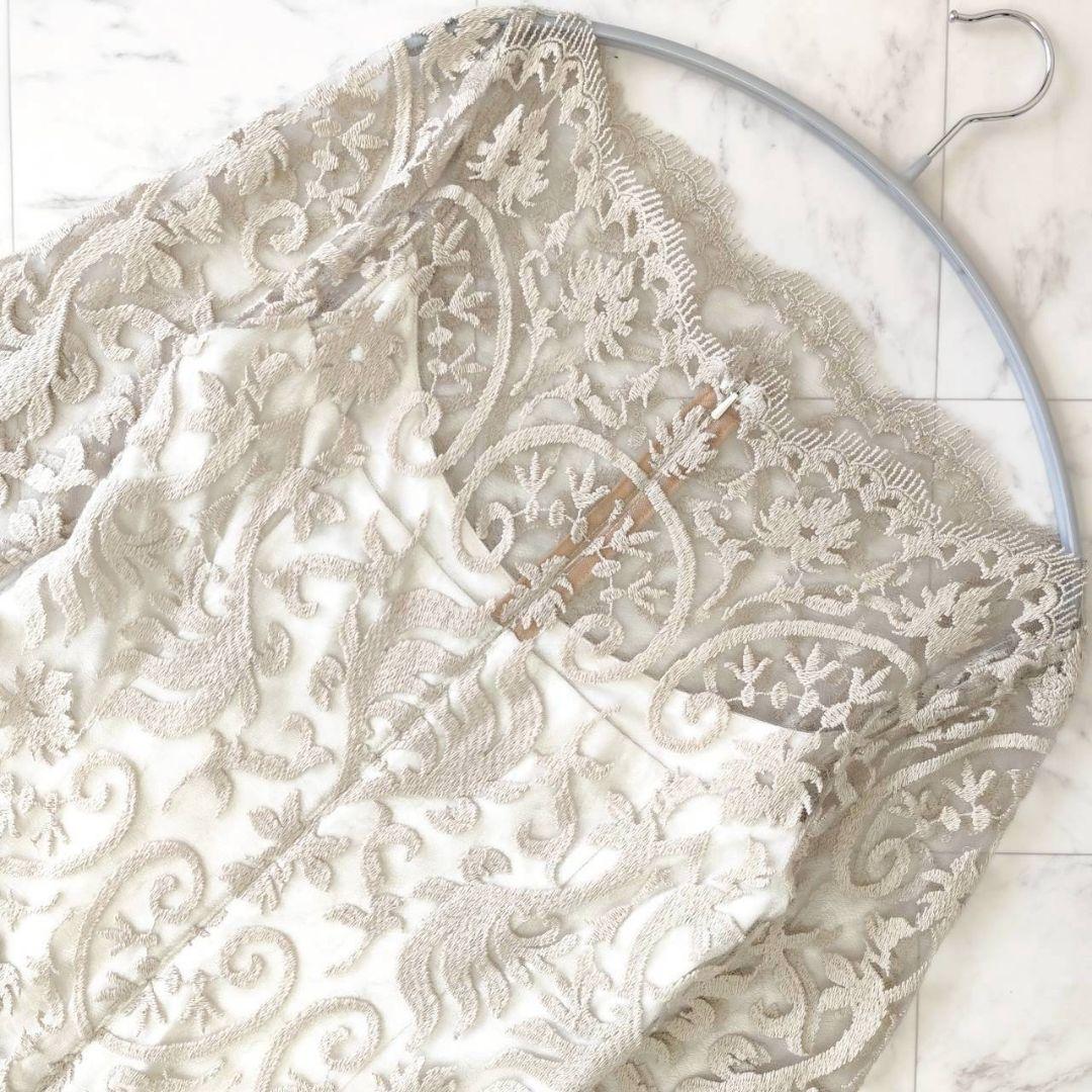 TADASHI SHOJI 総レース ティアード マキシ丈 ロング ドレス