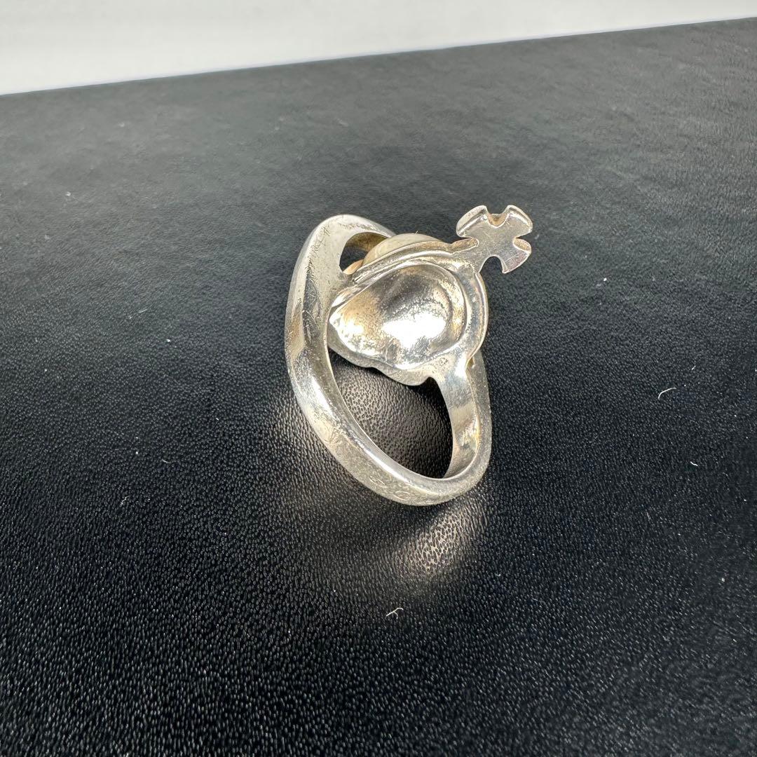 925 16号 ヴィヴィアンウエストウッド スカル オーブ リング ストーン 白