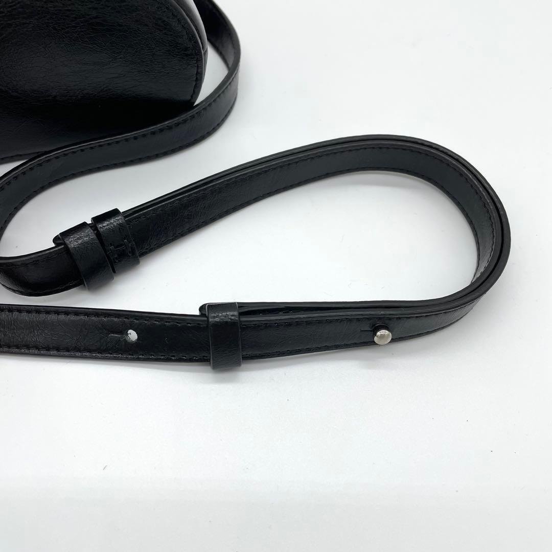 【極美品】OSOI　サークルバッグ　2way ロゴ　シルバー金具　レザー　黒