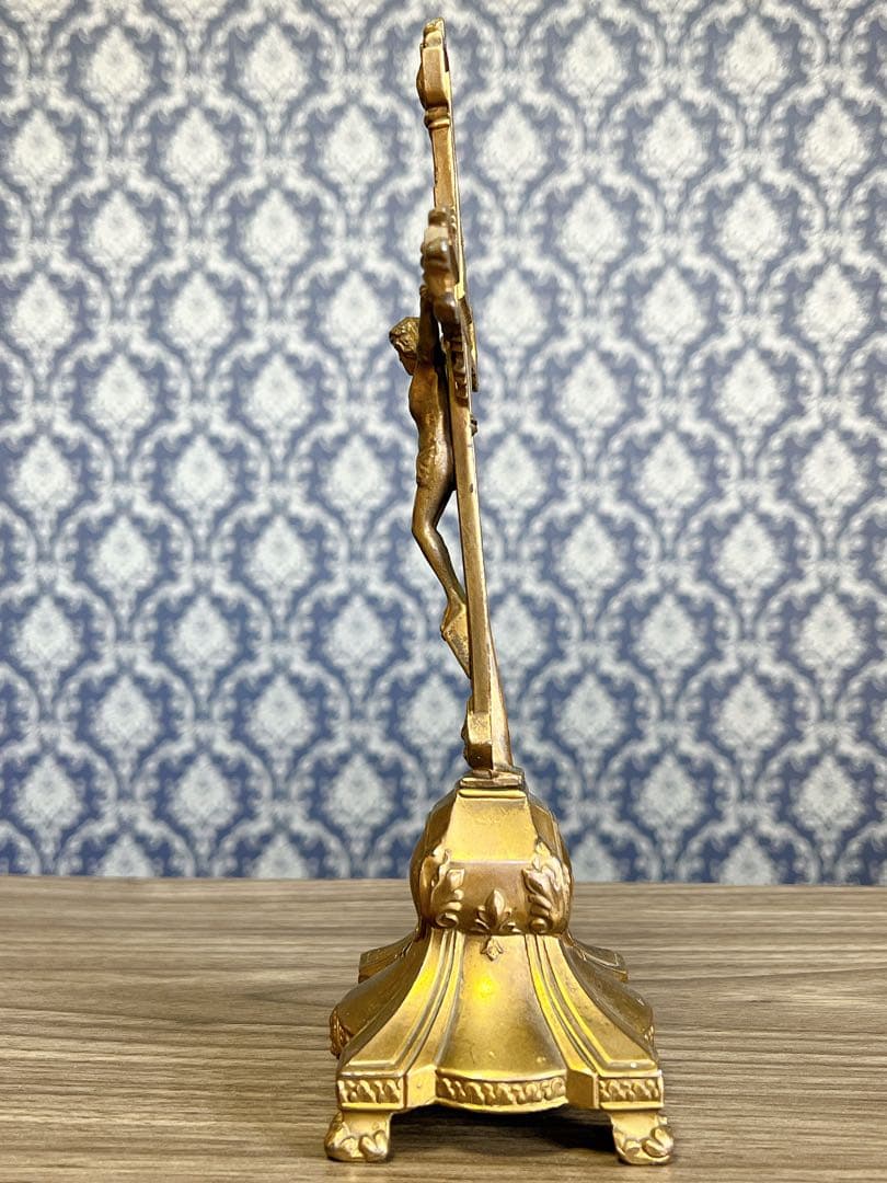 ヨーロッパ製　アンティーク　イエスキリスト　磔刑　十字架　真鍮