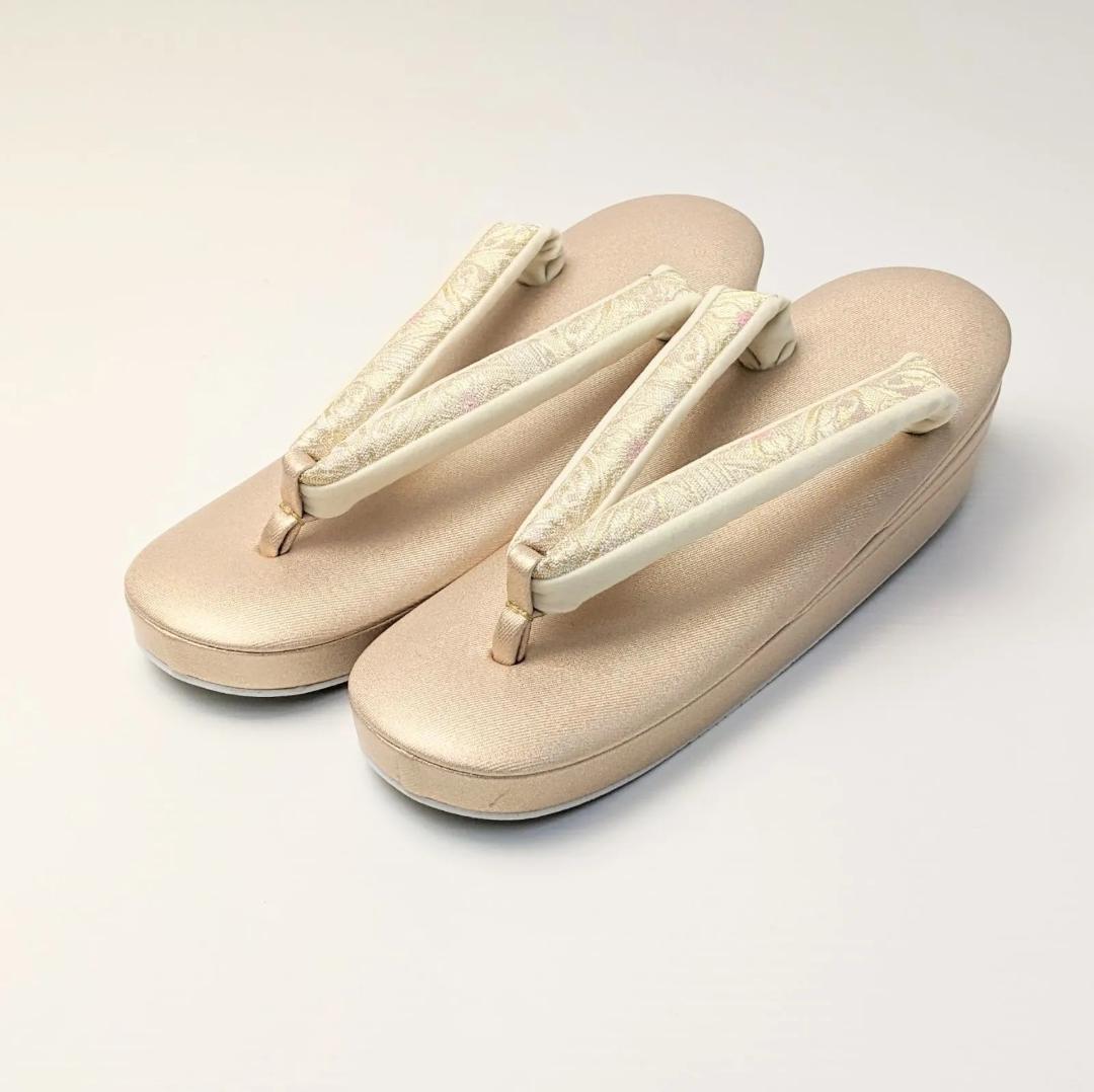 紗織ブランド 草履 バッグ セット 帯地 ゴールド フォーマル LLサイズ H5