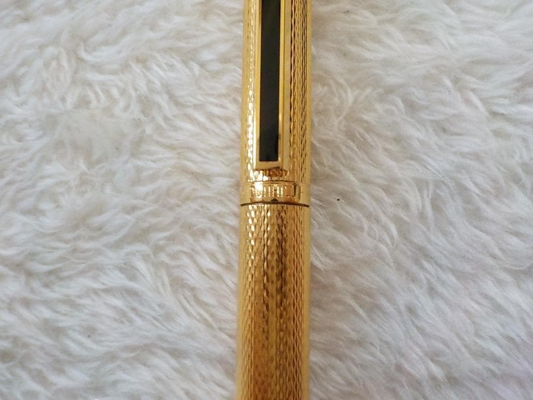 ☆美品☆DUNHILL ダンヒル　ツイスト式 ボールペン　ゴールド テクスチャー