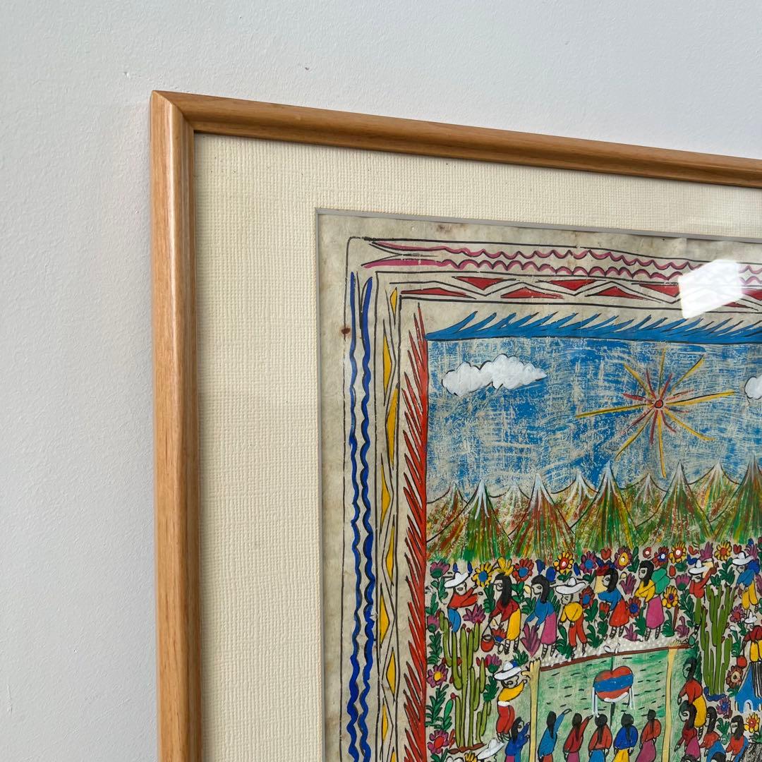 バリの民芸品♡額入り絵画　美品