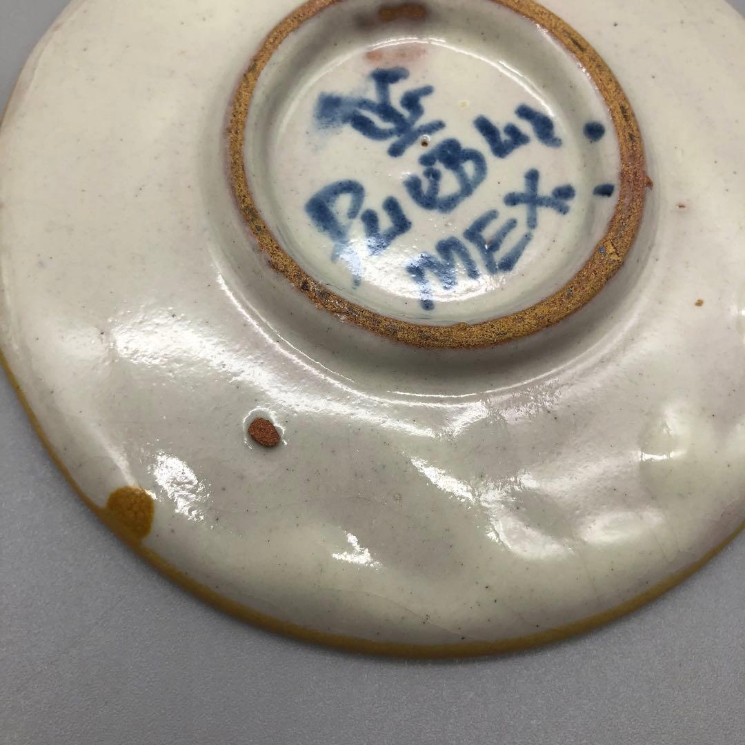 メキシコプエブラタラベラ焼ビンテージ陶器伝統工芸バード鳥カップ&ソーサー4客組