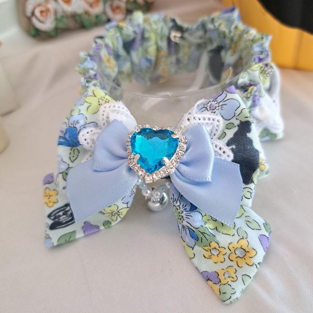 短毛シュシュ、ハロウィン限定、スイートロリータ(ブルー)わんちゃん猫ちゃん用