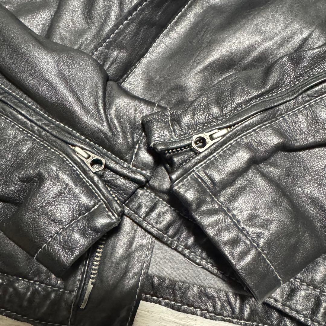 BEAMS 最高級ライン ラムレザー 羊革 ライダースジャケット ブラック L