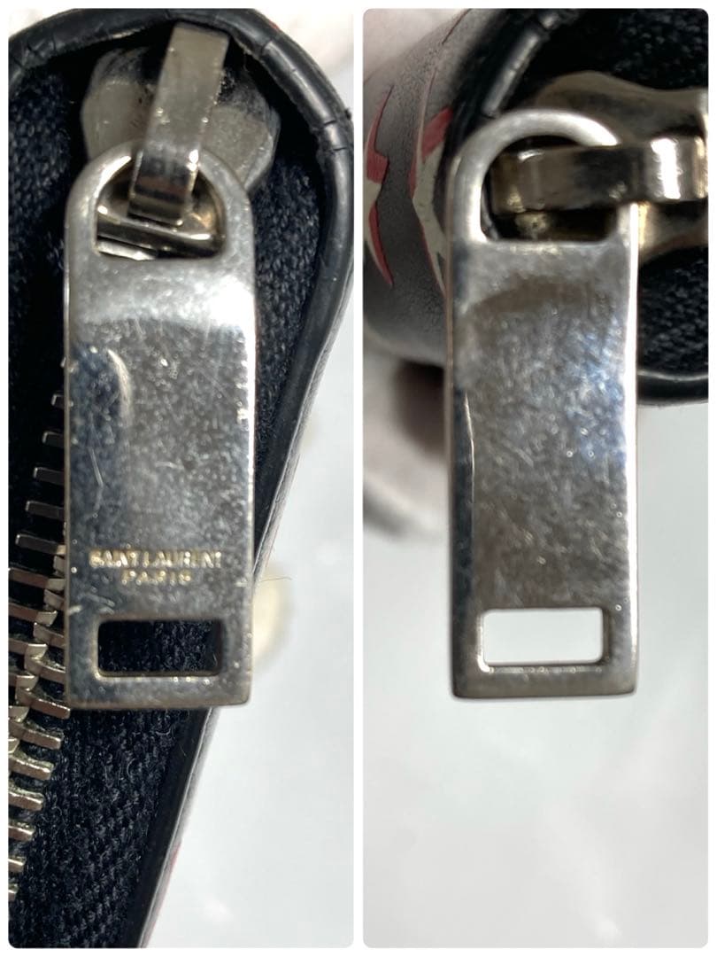 サンローラン　スター　星　レザー　ラウンドファスナー　ケース　カードケース