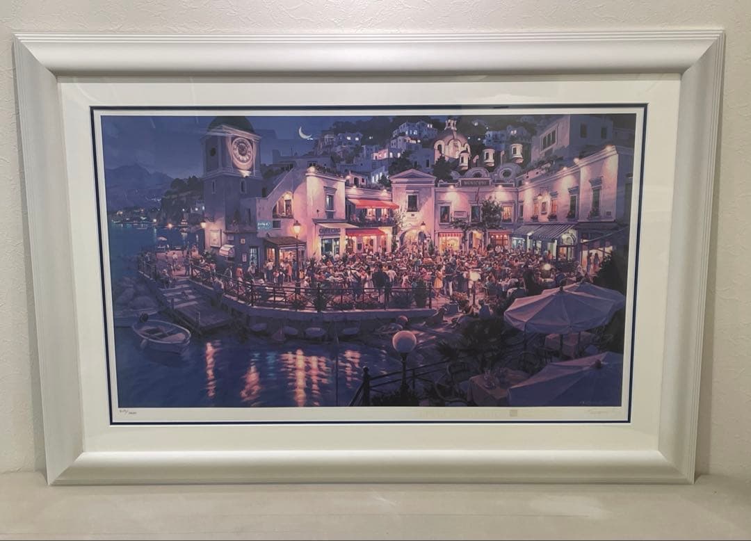 笹倉鉄平代表作「カフェ・ベラノッテ」美品（新品額）限定ミックスドメデイア