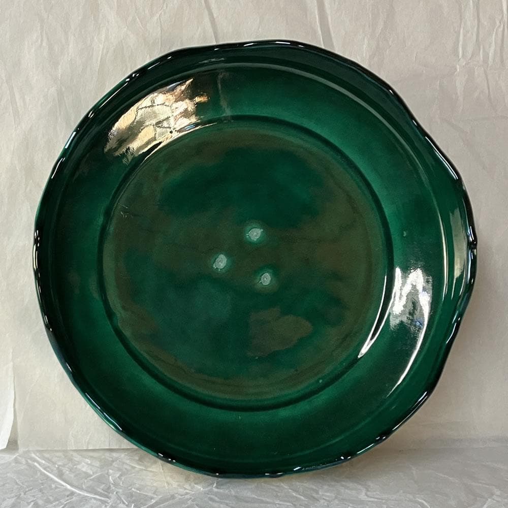 F1446 加賀瑞山 萬古窯 青釉 若松 喰籠 共箱 喰篭 菓子器 蓋物 茶道具