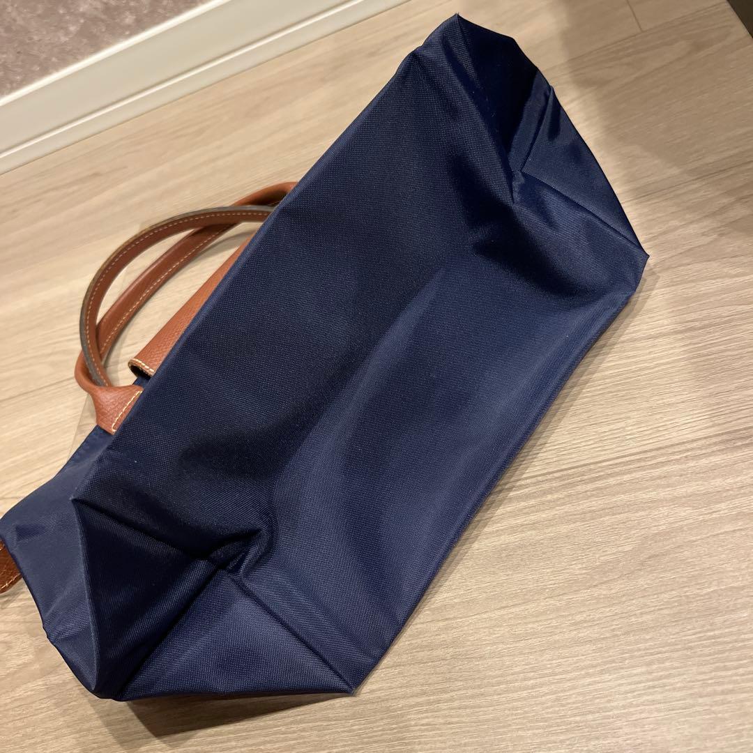 【美品】ロンシャン ル・プリアージュ ハンドバッグ ネイビー Sサイズ