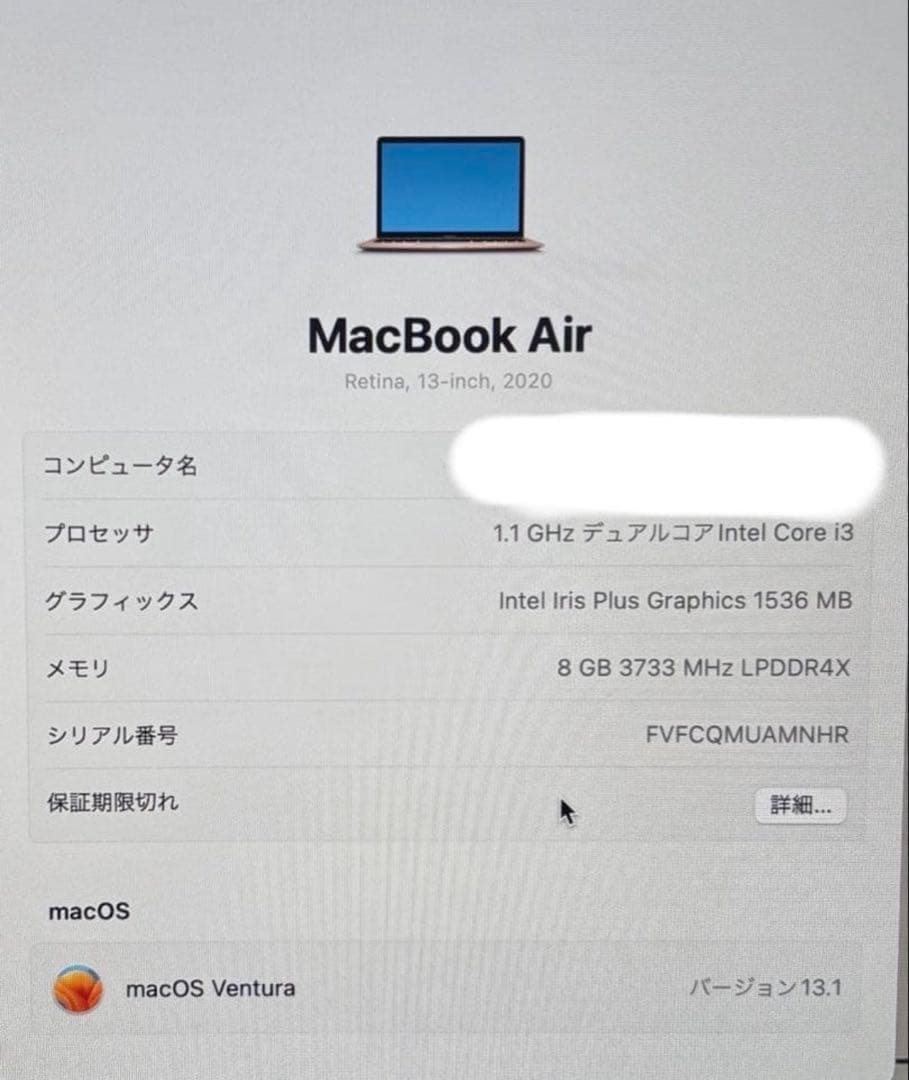 MacBook本体 Apple MacBook Air (2020)