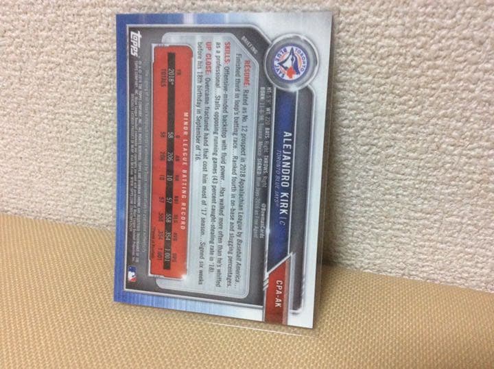 Alejandro Kirk ルーキー直書き直筆サインカード　高騰中！