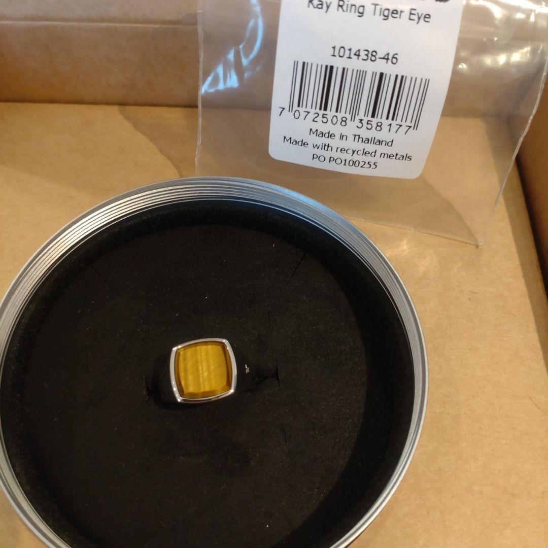 トムウッ ドタイガーアイ スクエアリング 46号（日本サイズ6号）ユニセックス