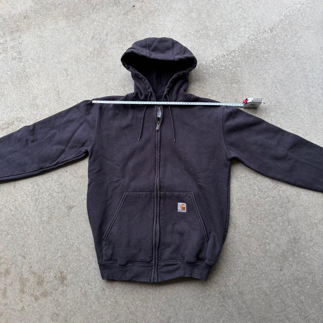 希少 Carhartt ジップアップ パーカー フーディー 短丈 刺繍タグ