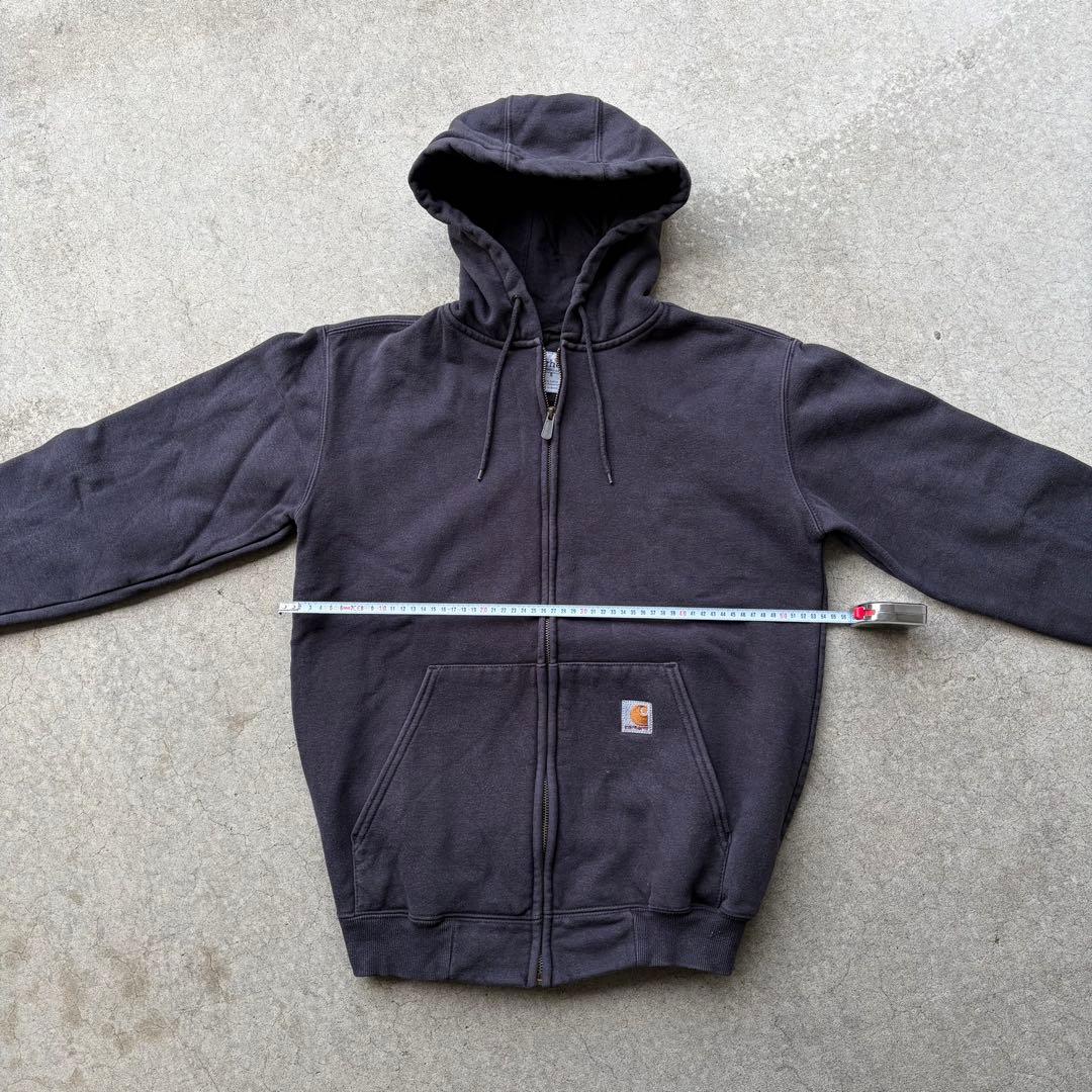 希少 Carhartt ジップアップ パーカー フーディー 短丈 刺繍タグ