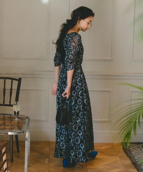 美品 Kastane カスタネ ドレス マキシワンピース 結婚式 パーティー M