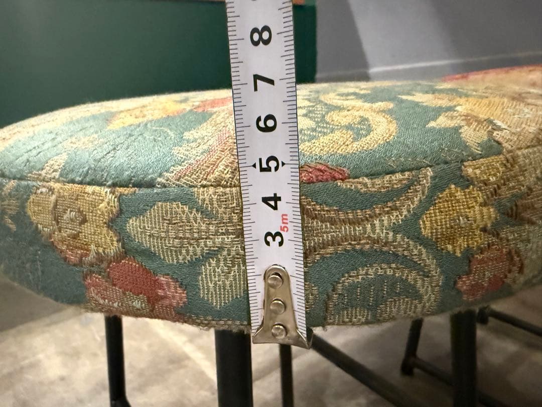 【レチェオ】花柄円形スツール　アンティーク風　オリジナル　6脚セット