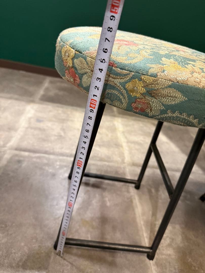 【レチェオ】花柄円形スツール　アンティーク風　オリジナル　6脚セット