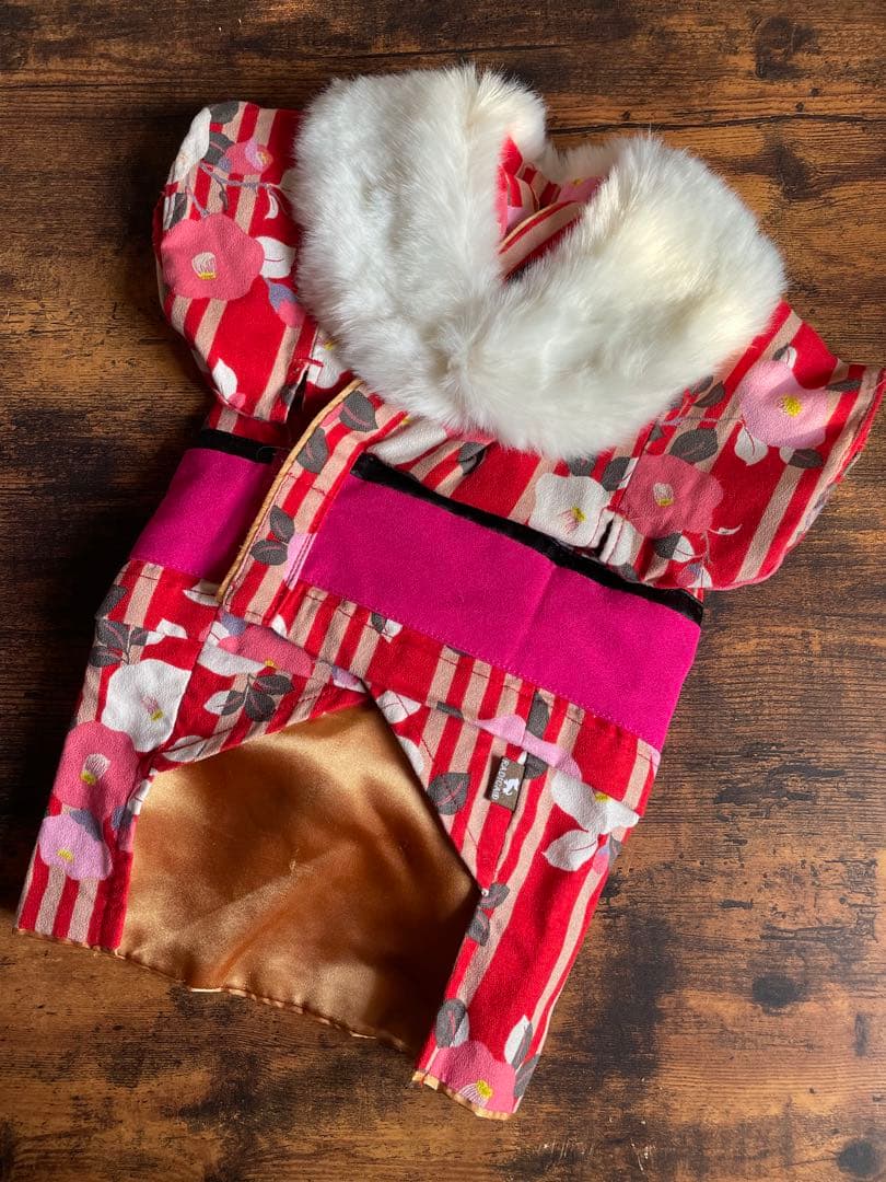 お値下げ　犬服　七五三 お正月　被布＆お着物＆ショールセット　サイズM